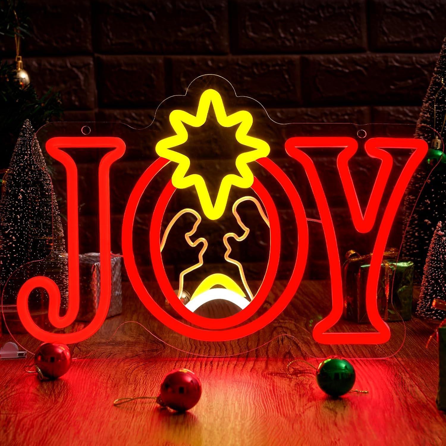 Lighting Christmas Decor - Неоновая вывеска «Рождественская сцена» с USB-подсветкой,